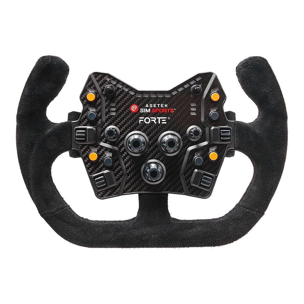 Asetek SimSports Open D Volant en Cuir Noir